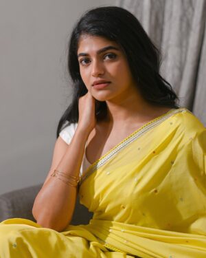 Sangeerthana Vipin Instagram - 💛🍂

Shot by @storiesbydeepu 
Outfit @toyajaofficial 
Styled by @bharathgandhiofficial 
Styling team @saisudhanag