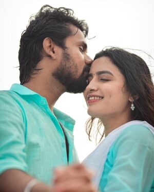 Sangeetha sai Instagram - "Where there is Love, there is Life!"❤️ It's all about growing together, learning about each other and never giving up on each other. I think this works perfectly in our life story🥰. I know you are there and you will always be there on my side. I really don't know whether I chose You or you chose Me, but the truth is our Life has chosen Us😍. I promise that I will be the everything for you, till the End🫂😘.
.
Photography : @dhanush__photography 
Costume Designer : @adore_inspire_me 
Make Up Artist : @sowmisclassymakeovers 
.
#weddingbells #groomtobe #bridetobe #couplegoals #aravindsangeetha #loveofmylife #gettingmarried