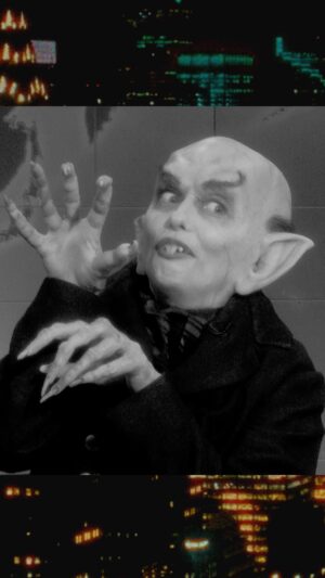 Sarah Sherman Instagram - the original Nosferatu chats with Colin at the desk