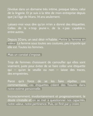Saskia Thuot Instagram - 1 an (déjà) 🤍 Une expérience unique, avec des femmes uniques pour un message unique: « Je suis plus que » pour se rappeler que nous sommes plus que toutes les étiquettes qu’on nous apposent souvent malgré nous. 

Je n’oublierai jamais la nervosité qui m’habitait le matin de cette journée de prise de photos, pour me rendre compte rapidement que vous étions toutes très fébriles. Merci Emma de nous avoir réunies! C’est un immense privilège🤍 

Je vous invite aussi à oser et respect🤍🎶Parce que vous êtes FABULEUSES! 

En 2025, on se donne rendez-vous. Avec nous-même.

@lingerieemma @emma_dunn_ @mcbarrette @hughes.lulu @kimrichardson_chanteuse @princesstyo @agencefdm @andreanne_gauthier @craigmajor