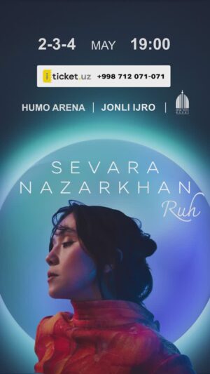 Sevara Nazarkhan Instagram - Do‘stlar, xushxabar bilan bo‘lishmoqchiman!
2-3-4 may kuni HUMO ARENAda konsertim bo‘lib o‘tadi.

Sizlarni kutaman, azizlar ♥️

🎫 Chiptalarni ITicket saytida xarid qilishingiz mumkin. Havolani profilning yuqorisida qoldirdim!

____________

Друзья, рада поделиться новостью. 
2-3-4 мая концерт в HUMO ARENA! 

Жду вас, дорогие♥️

🎫 Билеты можно приобрести на сайте ITicket. Ссылку оставила в шапке профиля!