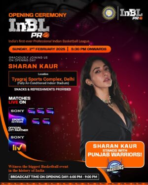 Sharanya Jit Kaur Instagram - Join me for the grand opening ceremony on 2nd February 2025 at 6 PM To 9 M as I’m joining you all ♥️ at the Tyagaraj Sports Complex, #delhi #basketball #history #making
 @inbl.basketball 

🏀 History in the Making! 🏀 
Get ready, basketball lovers! India’s first-ever professional basketball league, InBL Pro, is here from the 2nd of feb to 1st of March Delhi to Abu dhabhi .. live telecast happening on Sony tv ..