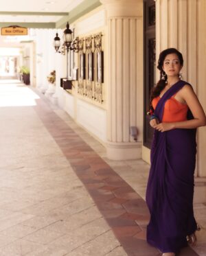 Sheena Chohan Instagram - 💜
.
.
.
Team: 
Photography: @willsbeenhere
Saree by @suta_bombay 
Look Videography: @_ana_barth_ 
Hair : @flok_by_bekim @bekim_personal
Makeup : @lule_loveshair
Hair Assistant: @cosmocollins 
Stylist: @vinaa_shankar 

#sheenachohan #india #newlook #international #reels #instagram #sheena #saree