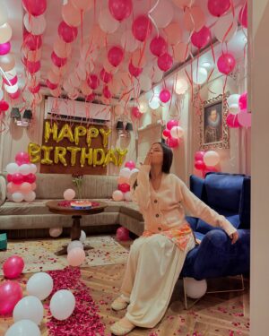 Shehnaaz Kaur Gill Instagram - “Welcome to my birthday vanity…🎈🧁❤️🤗