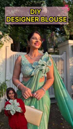 Shweta Mahadik Instagram - Easy Designer Blouse Hack😛. 
DIY designer blouse

#handmade
#diy
#diychachi
#shwetamahadik 
#fashion
#art 
#wedding 
#weddingdress