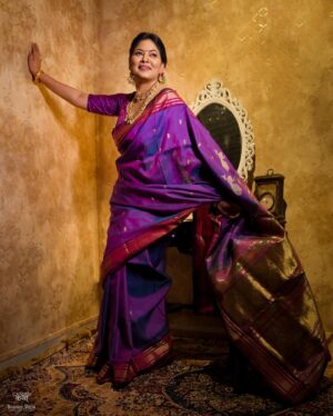 Shweta Shinde Instagram - 💜

Day 9
Colur -  Purple

Makeup by : @sajjanadutal_official @vinuda_makeover 
Asist by : @_unique_girl_1008 

Click by : @frames_by_candid_katha  @just_amar717 

Location : @photowadi_studio_satara 

Jewellery : @rutvi_cosmetic_and_imitation 

#trending #navratr #festival #actress #zeemarathi #instagood #instagram