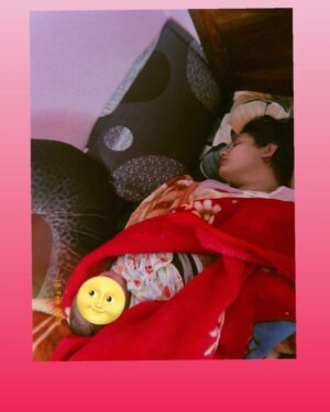 Sradha Panigrahi Instagram - It’s 3am, mama..
and I’m in your arms again.
I was restless. 
searching,until you lifted me close...
Your eyes are heavy and your head tilts back, but I know you’re awake.
You hold my back,
checking on me 
I check on you too, mama.
I know its hard at 3.ooam.
When the world is still, and daddy’s snorés.
And its just  us in the dark and the quiet .
But this?
This is my best time.
When the light is low and
your warm milk is all i know.
So I nurse a little slower, Nestling closer,
My hand curled around your finger
And there is it again -
The heartbeat i know , I hear it best at 3:00am.
 Yours #KoKo ❤️