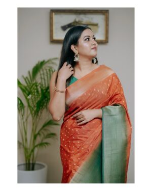 Sruthy Suresh Instagram - Indian heritage at its finest! Wearing a gorgeous Banarasi khaddi Georgette saree ✨

Saree: @sahasra.in 
MUA & styling : @vikramanvijitha 
📸 : @ameensabil 

#sahasrabysruthy #sahasrasarees #banarasi #banarasisaree #khadigeorgette #semibanarasi 
 #SareeAddict #BanarasiWeave #georgettesaree