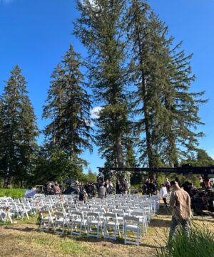 Stacey Farber Instagram - I’ve never really been a wedding gal—never dreamt of walking down the aisle—but I have to admit, I was overjoyed to attend what I still consider the WEDDING OF THE YEAR!!! We celebrated Mel & Jack’s nuptials at a gorgeous, sprawling, twinkle-lit venue that Netflix built from scratch (👀🎬💫💰) on farmland in rural British Columbia, and it was one hell of a party. The cake! Her dress! Those vows! Congrats to the newlyweds and to the millions of Virgin River fans worldwide. I hope you LOVE your long-awaited season 6 binge!! X  #virginriver #virginriverseries #virginrivernetflix