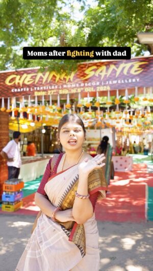 Subhalaxmi Parida Instagram - Can’t live with each other, can’t live without each other 🥲❤️

But if you are looking to have some fun this week,
Then head over to Chennai Sante to shop with amazing art and music !

📅Sep 27th to October 6th
⏰️ 11am to 8:30pm
📍 CERC Campus Exhibition Ground, Thiruvanmiyur

Free entry and Free Parking
#comedy #relatable #shopping #skit