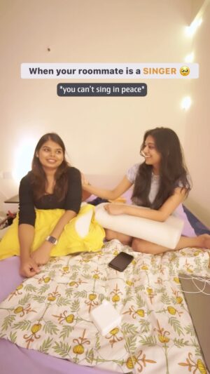 Subhalaxmi Parida Instagram - And also I waste half my day listening to her mesmerising voice so not complaining at all🥹

What does your singer roommate/friend do? Temme in the comments below! 

We broke into laughter so much while filming this lol @darini_music 😂😂

#comedy #relatable #funnyreels #singer #singerbestie #songwriter #songs #bollywood