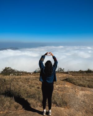 Subhalaxmi Parida Instagram - Sun-kissed at Skandagiri 🌸✨

1. One of my vision board goals is to start doing kutti kutti treks this year! Happy that I did one! 
2. Signature Cheeky✨
3. Sitting on top of the clouds and having a cup of tea is what heaven is.
4. This year, the fashion girl in me is dedicating particular pieces to particular moments. Thrifted this jacket from @pinterest_pants and now it belongs to this moment.
5. Peak tourist behaviour.
6. I pick rocks from the places i go and this one looked exactly like the peak I climbed. 
7. A glimpse of what the trail looked like ✨

#2025