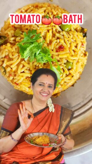 Sujatha Babu Ramesh Instagram - செம tasty டொமட்டோ பாத் 😍😍😍#family #familytime #celebrity #lunch #lunchtime #singlepot #reels #shorts #instagram #influencer #instareels #youtuber #youtubechannel #saree #shortsvideo #trendingreels #viralvideos #mysunpure #chemicalfreeoil #rice #southindianrecipes #karnataka #homemade