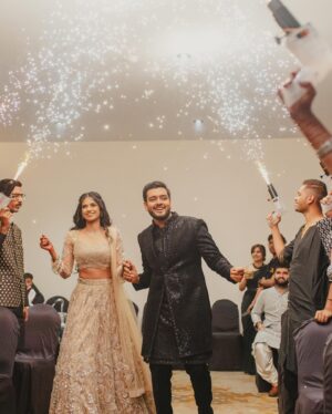 Swarda Thigale Instagram - Six months ago today we danced our hearts out…it was our Sangeet night…best night of our life before it was gonna change forever for good 🥰 couldn’t wish for anything but to be in each other’s arms in love surrounded by our loved ones celebrating this beautiful union of Me & @siddharth.raut…we were just little kids dancing giggling feeling our hearts beating loud and saying out loud…
🎹it’s a beautiful night…
we’re looking for something dumb to do..
hey Baby i think i wanna Marry You 👩‍❤️‍👨

Also our Haldi and Sangeet Vlog is out on my YouTube channel do watch all the fun and behind the scenes😍
#sangeet #wedding #happy #blessed #love #celebration #wedmegood #wed #weddingphotography #party #dance #sidfoundhisswar
