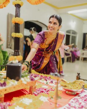 Swarda Thigale Instagram - 🌸 Mangala Gauri 🌸
Mangala Gauri is a Hindu festival dedicated to the goddess Gauri, a form of Parvati. It is predominantly celebrated by women in various parts of India.

The festival typically falls on Tuesdays and is observed in the month of Shravana (July-August), which is considered auspicious in the Hindu lunar calendar. The primary significance of Mangala Gauri is to honor and seek the blessings of the goddess for marital bliss, happiness, and prosperity. Women observe the festival with fasting, prayers, and special rituals to ensure the well-being and longevity of their husbands, and for unmarried women, it is believed to enhance their prospects of finding a good match.

The celebration involves wearing traditional attire, performing rituals, and offering prayers to the goddess. It is also a time for community gatherings and sharing festive foods. The observance of Mangala Gauri is both a spiritual practice and a cultural tradition, reflecting the values of devotion and communal harmony. 

#spirituality #mangalagaur #tradition #hinduculture #marathi #maharashtra #marathimulgi #fun #happy #blessed #ritual #wedmegood #wed #marathibride