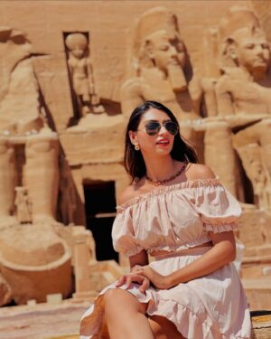 Swati Gandhi Instagram - Beneath the towering statues of Abu Simbel, it feels like standing in the presence of pharaohs. 👑✨ 
#MajesticEgypt #TempleOfRamses #TravelWonders

[Egypt, Abu Simbel, journey through time, time travel, Egyptian History]