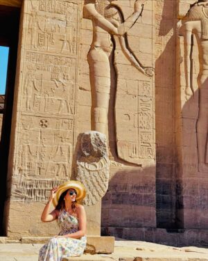 Swati Gandhi Instagram - Philae Temple, an island oasis filled with ancient whispers and timeless charm. Surrounded by the tranquil waters of the Nile, it’s like stepping into a storybook of Egyptian legends. ✨🏛️🌿 
[Egypt travel, Aswan, Philae Temple, travel history, Egyptian adventure, Nile river, Island of history]
#myswatitude
#PhilaeTemple #NileAdventures #EgyptianWonders #IslandOfHistory”