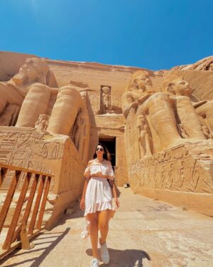 Swati Gandhi Instagram - Beneath the towering statues of Abu Simbel, it feels like standing in the presence of pharaohs. 👑✨ 
#MajesticEgypt #TempleOfRamses #TravelWonders

[Egypt, Abu Simbel, journey through time, time travel, Egyptian History]