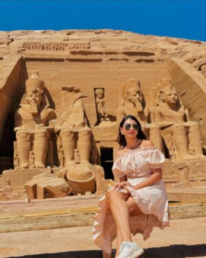 Swati Gandhi Instagram - Beneath the towering statues of Abu Simbel, it feels like standing in the presence of pharaohs. 👑✨ 
#MajesticEgypt #TempleOfRamses #TravelWonders

[Egypt, Abu Simbel, journey through time, time travel, Egyptian History]