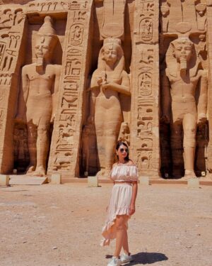Swati Gandhi Instagram - Beneath the towering statues of Abu Simbel, it feels like standing in the presence of pharaohs. 👑✨ 
#MajesticEgypt #TempleOfRamses #TravelWonders

[Egypt, Abu Simbel, journey through time, time travel, Egyptian History]