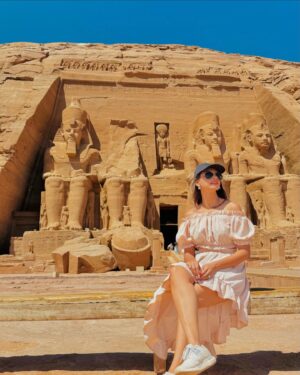 Swati Gandhi Instagram - Beneath the towering statues of Abu Simbel, it feels like standing in the presence of pharaohs. 👑✨ 
#MajesticEgypt #TempleOfRamses #TravelWonders

[Egypt, Abu Simbel, journey through time, time travel, Egyptian History]