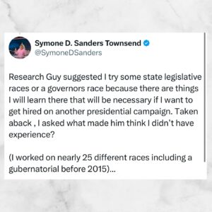 Symone Sanders Instagram - Do not allow these folks to run you out of the room. Show them.