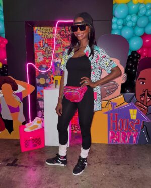Taja V. Simpson Instagram - A TIME WAS HAD celebrating @iamgillianwhite birthday!!!! It was a 90s /House Party theme and it was so fun!  #iykyk

They thought of everything and the decor was on point!  I love cementing my friends! Here’s to 50 more!!