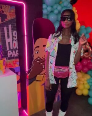 Taja V. Simpson Instagram - A TIME WAS HAD celebrating @iamgillianwhite birthday!!!! It was a 90s /House Party theme and it was so fun!  #iykyk

They thought of everything and the decor was on point!  I love cementing my friends! Here’s to 50 more!!