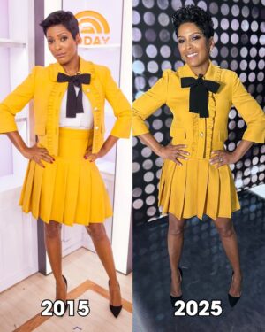 Tamron Hall Instagram - @tamronhall's look of the day is a blast from the past! She's rocking the same fit from 10 years ago and it has never looked better. ✨💛