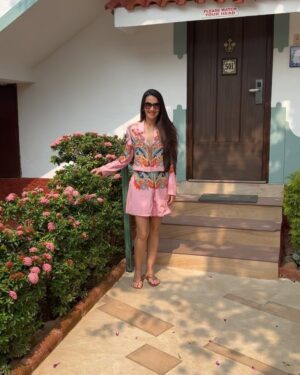 Tara Sharma Instagram - A v #HappyDiwali all 🪔! Is it today or tomorrow?. Still a bit confused by that but either way loads of good wishes from all of us to all of you. We are heading home today so will be with Mum, (Gaaga as our kids call her) and Tia and all else at home for Diwali too. ❤️🧿

This is a huge thank you carousel!

We loved our stay at @heritagevillageresortgoa thank you @velhoguitry and all the super staff and team. Our kids and @roopaksaluja even agreed to this short impromptu video picking their favourite bits and a kind fellow diner took the video haaha!

The rest of the pix and vids are of

1 the lil vid I spoke of
2 delicious prawns at Chutney
3 a screen grab of the video as our teens and R refused another pic haaha 
4 romantic pic of R and me taken by Zen 
5 as always thanks @_shrutisancheti love this outfit too and how it matches the flowers outside our lil villa
6 clever way to protect from the danger of falling coconuts 
7 spent most of our morning jumping waves, such fun..
8 Happy Diwali Rangoli 
9 standing on the stairs of the lovely Heritage 
10 R captured a butterfly at the start of my lil jig in my SS outfit 
11 With the cool and useful @artchivesindia beach bag in my SS outfit 
12 in my @house_of_nm #bikibni
13 Rampus the play room with fun activities by lovely staff 
14 in a lovely @_shrutisancheti sun dress 
15 in my @pumaindia palm tree dress with palm trees behind me 

Have a lovely Diwal! 

Just on our way back so this is a bit if a rushed post and there won’t be as many photos from tom as on trips one takes more what say?

#staysafe