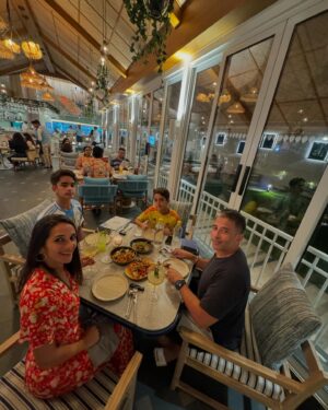 Tara Sharma Instagram - Yum! Loved @bonitagoa and Chef Gaston and all the friendly helpful staff went out of their way to ensure our #family ate very well indeed!! We pretty much ate everything suggested and it was all superb as was the fabulous atmosphere. Thank you @velhoguitry @heritagevillageresortgoa and for the super stay 

A few captions for the pix and vids in the carousel:

1 to 5 at Bonita - yep again my choice of track #labonita is literal and will probably be called cringe by our kids haaha!

6 Amazing #starfish on the beach. We have been amazed by how many there are here. And hence not surprisingly the beach shack is called Starfish!

8 Thank you @_shrutisancheti love my sun dress! 

7 Dipping in our lovely cool pool in my @house_of_nm #bikini 

10 Beach fashion with reluctant photographer @roopaksaluja haaha, who is sweetly indulging all my requests! Our kids too though they are more prone to refuse and I am trying to take and ask for minimal! Kaftan @bhumikagrover sun hat @_myaara 

9. Beach Scenes - Kai playing football with locals on the beach, love how sport is such a unifier and a language of its own. Zen and Daddy tucking into the yum prawns and K and me joining in.

11. Fab art installation at Bonita that warranted exploring! Found a friendly frog in there too haaha!

12 Breakfast at #chutney , yummy and super staff as always.

13. Lovely lanterns 

14 pool at night 

15 Thanks for the lovely #massage #ArunaSpaGoa and the fab staff. 

Rushing now as the fam is calling but wanted to post this before there’s more to share haaha! Happy pre Diwali from all of us to all of you!

PS Sorry the numbering isn’t in order. Posted, wrote, rushed and realised haaha.

#travelwithtara #travelwithkids #travelwithteens 
#HeritageGoa #GoanCuisine #BeachVibes 
#taraandteens #thetarasharmashow #teens #YogaRetreat #WellnessJourney #TravelDiaries #HeitageVillageResorts #HeritageGoa #Goa #ResortLife #GoaGetaway #HeritageExperience

#staysafe