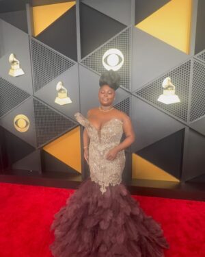 Tarriona Ball Instagram - Grammys 2025 @mzbeejoness @korebellekkofetche @marquiswardbeauty I thank you all so much for making me feel and look so beautiful and BROWN!!!