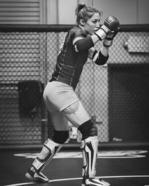 Tatiana Suarez Instagram - Locked in 🔒 

So busy staying on the grind, the content has been few and far in between. I work in silence. I’ll make noise when I step in the cage. Almost that time. 🙏 Thankful to have so much support from family, friends, teammates, coaches and my awesome fiancé @patchymix I love you 
This camp has been long and busy. From morning to night. Heading out to Australia tonight! ✈️ 🦘 

@cloud_city_vista 📸 
@venum 

#ufc312 #ufc