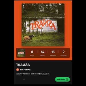Teddy Geiger Instagram - You can now presave TRAИƧA the album on Spotify. Release day is next week: 11.22. Link in bio ♾️

Two singles arrive tomorrow, Thursday 11.14: 

Pioneering artist Yaeji @kraejiyaeji teams up with trans icon @teddygeiger for the original “Pink Ponies,” and @julienrbaker is joined by producer @calvinlauber for a cover of the Belle and Sebastian classic “Get Me Away From Here, I’m Dying,” a deeply resonate song with a message that couldn’t be more timely.

From the album’s bio by Sasha Geffen:

It takes time for new worlds to be born – time and space and slow, sustained belief. It takes courage to grieve the worlds that died before this moment, and those that might have arrived but never did. TRAИƧA, the new album from storied activist music production organization Red Hot, spotlights the gifts of many of the most daring, imaginative trans and non-binary artists working today. It also softens the edges of the world we know, and invokes powerful dreams of the futures that might one day thunder from its cracks.