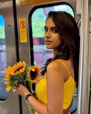 Vaidehi Nair Instagram - Sunflower 🌻💛
-
-
-
Shot by @akelaamusafiirr 
-
-
-
-
-
-
-
#vaidehiians #vaidehiinair #fyp #instagood #instadaily #sunflower #instagram #metro