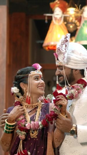 Vaishnavi Kalyankar Instagram - Two hearts, one path from now on…!🫂
@kiran_gaikwad12 @vaishnavi.kalyankar.96 
.
.
.
.
.
.
.
#pushpa2 #wedding #movement #forever #manglyamfilms #weddingphotography #sawantwadi