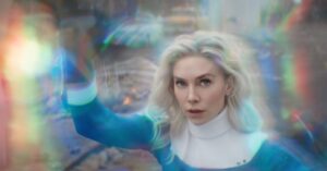 Vanessa Kirby Instagram - The happiest honour to get to know Sue Storm, and the family.

I love you all so much @pascalispunk @ebonmossbachrach @josephquinn @fantasticfour #MattShakman @marvelstudios 

🩵🩵🩵🩵