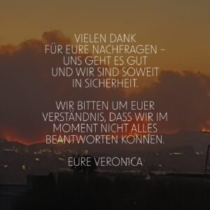 Veronica Ferres Instagram - Vielen Dank für eure Nachfragen – uns geht es gut und wir sind soweit in Sicherheit. 

Wir bitten um euer Verständnis, dass wir im Moment nicht alles beantworten können.

Eure Veronica 🩶