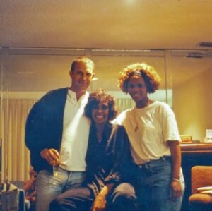 Whitney Houston Instagram - Happy birthday to Kevin Costner! A behind the scenes photo from 'The Bodyguard' with Kevin, Whitney and Ellin La Var, Whitney's hair stylist for the film.