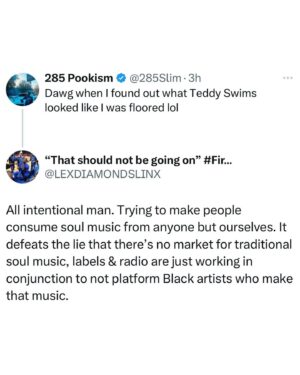 Yola Instagram - Swipe and read! Your first instinct would be “why not?” If you don’t consider the context of the last 30 years in the industry. If you don’t know how many people have talked about this look it up it’s mad insidious. 

In my experience I’ve noticed this tactic take multiple forms. 1) An attempt to get elements of our culture out from under the hands of culturally black black people and 2) in the same breath to uplift⚪️ passing black artists or visually less racially ambiguous artists who are not culturally black and centre ⚪️ culture in particular. All forms are a dispossession and subsequent colonisation of cultural resources. 

All forms need our assistance to be successful, so to refuse to play a part is a stand against the same kinda cultural appropriation that means most people still don’t know who Sister Rosetta Tharpe was. They done been doing this for decades! As you can tell by all my interviews during the Elvis movie promo period I was kinda obsessed about trying to correct that omission in American musical history. So if you wonder how it happens when we don’t know why people aren’t celebrated, this is step 1 in a long and storied strategy, and it’s peak coloniser mentality! Separate off one black person, give them wealth/accolades/rewards (for being or agreeing to stoop to being mid AF) so they can benefit from the dispossession of a whole people, sound familiar? #colonisation #culturalappropriation #cultureiswealth #munilong #kwanzaa thanks for this @beingblackislit & @munilong