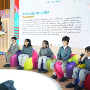 Aamina Sheikh Instagram - Early Years Summit 2025
'Winds of Change' 

My objective was to demonstrate an interactive storytelling session with a group of children. A technique i use, that works like magic, is turning the spotlight on the child or children listening, luring them into the story with fun antics, asking questions so they feel and emote what the characters of the story are experiencing. 

The book i chose to reenact is my own children's hot favorite, 'The Day The Crayons Called It Quits'. In this wonderfully crafted narrative, a set of crayons write very expressive letters to their young owner, Duncon. They express weariness, grief, anger, concern, happiness, anxiety, enthusiasm, love and a whole range of emotions with belly tickling wit and humor. As i opened each page of the letters, the voice of the crayons became that of the children -- their empathy for the crayons heightened, and they heard their own voices heard. This with a receptive audience of academics, the hall came alive with imagination, curiosity, life lessons and laughs! 
It was pure joy for us all ! 
.
.
'The Day The Crayons Quit'
Written by Drew Daywalt
Illustrated by Oliver Jeffers
.
.
Thank you @tcssro for the opportunity and a day well spent!
.
.
.
Styled by @alayah_by_aniqah
Wearing @malihastudio
Hair & Makeup @ikramgoharofficial