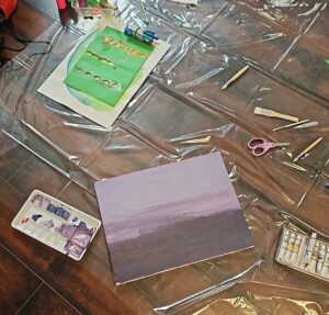 Aamina Sheikh Instagram - started painting again this summer 🎨 
Art used to be a big part of my academic life, my growing up years. As an adult, i forget sometimes how integral it is to my being. My well-being !
Takes me into a zone, brings me focus, clarity and joy 👩🏽‍🎨