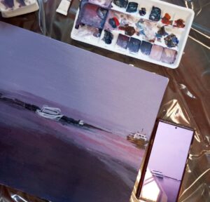 Aamina Sheikh Instagram - started painting again this summer 🎨 
Art used to be a big part of my academic life, my growing up years. As an adult, i forget sometimes how integral it is to my being. My well-being !
Takes me into a zone, brings me focus, clarity and joy 👩🏽‍🎨
