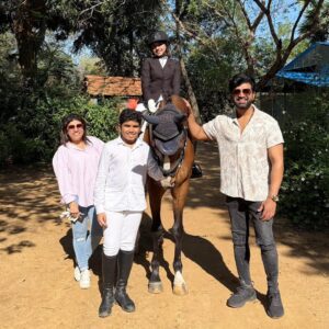 Aarthi Mohan Instagram - Really proud that our kids Purvi & Arnav won the gold and bronze in the dressage trot test competition today!! 
Glad to see them follow their passion in a sport that is close to my heart as well! ❤️