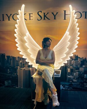 Aarya Maya Instagram - 🌏 360° views of Bangkok from Baiyoke Sky Hotel – a stay to remember! 🔭 #BucketListStay #ThailandTravel

Dress by @dressberryfashion 
#bangkok🇹🇭 #vacationmode #partynight #partywear #ootn