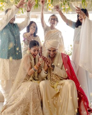 Aastha Sharma Instagram - A home filled with love, a mother’s warmth, and the people who matter most. Today was one of those. @_prat and @priyabanerjee 

Photographed by @vivekashyap @aayushdodia @sid.hotc 
Filmed by @sid.hotc @dushyant.gadara @ketanshinde @ashwinkumar23 

Wedding Curator : Aastha Sharna ( @aasthasharma from @weddingstyleproject)

Styling and Creative Direction: Aastha Sharma @aasthasharma
@dishaalva

Outfits: Tarun Tahiliani @taruntahiliani 

@khuranajewelleryhouse via @amigos.rizwan

Hair by Aanchal A Morwani @hot.hair.balloon
Make up by Riddhima Sharma @makeupbyriddhima

Design & Decor - Bling Mushrooms @blingmushrooms @preet_h_jain

Florals & execution - Bling Mushrooms @blingmushrooms

Event Catering by The Big Zest (@thebigzest) 

Mehndi : Jyoti Chheda @bridalmehndiqueen 

Invitation & Event stationery - @akankshanegidesign @akanksha_negi 

Dessert table design : Pastry chef and founder of Le15. @poojadhingra @le15India

Photography and videos by @thehouseontheclouds

Wedding and Artist PR : @nidhig14 @planetmediapr