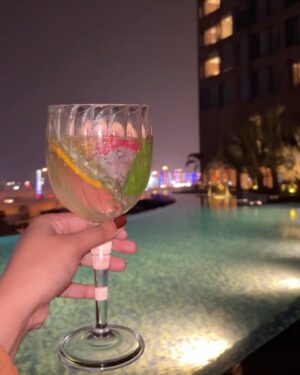Adrija Ghoshal Instagram - Winter Soirée at Infinity Pool Bar 🍹@jwkolkata ✨
