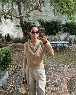 Aimee Song Instagram - I can’t believe February is over already! Did the most during the shortest month! So many exciting things happening in March!!!!!! 🥰❤️

1. 6 months with Milo
2. 6. & 7. Did salmon sperm facial spaced 4 weeks apart at @contrapposto, the most beautiful clinic ever
3. Teo and I in matching pink socks 
4. This @dior bag 😍
5. After our 6 month check up with Milo
7. Cy Twombly aka Cy Teombly hard at work
8. & 9. Sneak peek of my @luluandgeorgia pieces launching in March! OMG!
10. Last ones to leave a party
11. After tennis with @sunset_tennisclub 
12. New @amiyaco shirts launching in March, made in Italy
13. @amiyaco sweater and scarf, back in stock 
14. Favorite @chanelofficial loafers also comes in a sling back 
16. Celebrating Teo’s bday