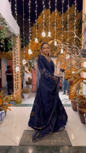 Aina Asif Instagram - I absolutely love overdressing 
This beautiful dress by @poshbynoreen 
Makeup and hair @iqraansari1169 
Video filmed by @aleybhaidani and @zarrar_