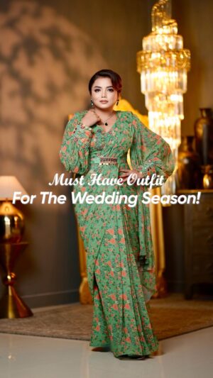 Aisha Mahdi Instagram - // There's a wedding on the horizon and I've got the perfect outfit for it! 💍💚 

This stunning look from @studio.mikukumar is a must-have for the upcoming festivities. The hand embroidery is intricate and sumptuous, making it the perfect choice for a modern yet timeless look. Green is definitely the colour of the season and this outfit is ticking all the boxes. Are you loving this as much as I am?

#FitsForVivahWithAisha
#WeddingSeason #FestiveFashion #GreenIsTheNewBlack #MikuKumar #EmbroideryLove #TimelessElegance #ModernStyle